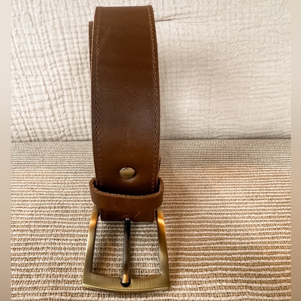 Nisolo Men’s Belt Size M Color Brown/Tan With Brass Hardware